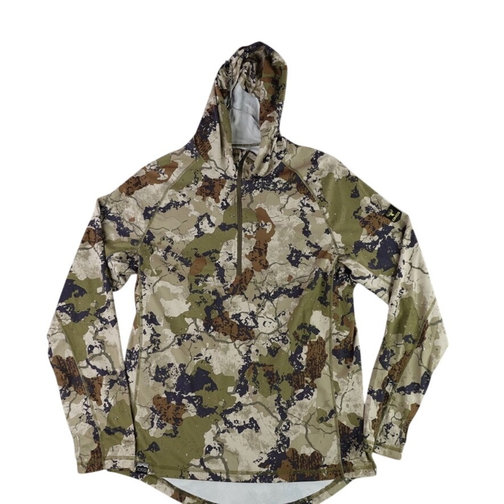 Kings Camo XKG Foundation Hoodie Mens Large Desert Camo 1/4 Zip Performance Top